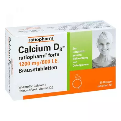 CALCIUM D3-ratiopharm forte effervescent tablets, 20 pcs CALCIUM D3-ratiopharm forte effervescent tablets, 20 pcs