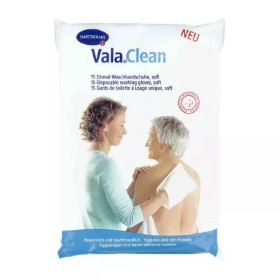 Valaclean soft disposable wash gloves (15 pieces)