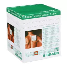 ASKINA Gauze compresses 5x5 cm sterile 8x, 25X2 pcs