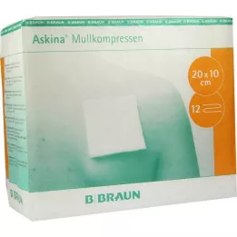 ASKINA Gauze compresses 10x20 cm non-sterile 12-fold, 100 pcs