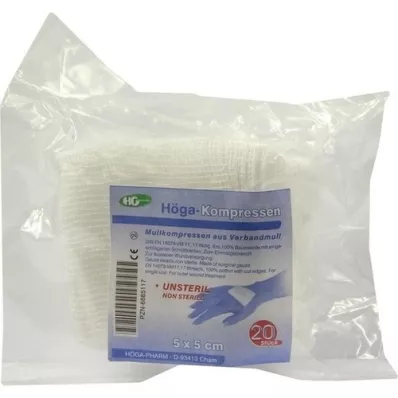 HÖGA-KOMPRESSEN 5x5 cm non-sterile 8x, 20 pcs