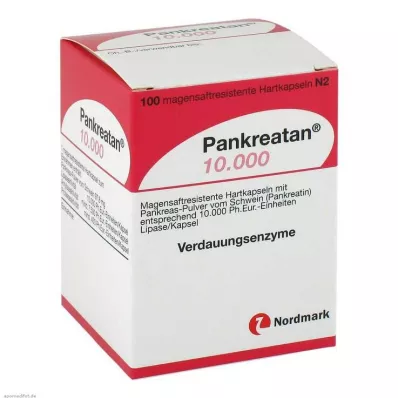 PANKREATAN 10,000 enteric-coated hard capsules, 100 pcs