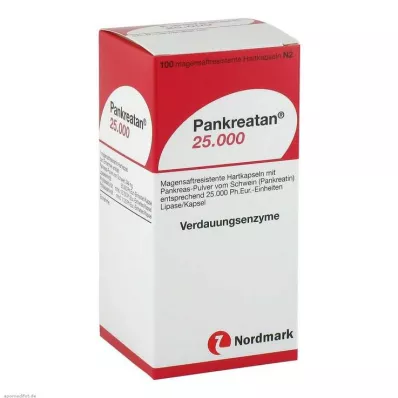 PANKREATAN 25,000 enteric-coated hard capsules, 100 pcs