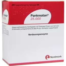 PANKREATAN 25,000 enteric-coated hard capsules, 200 pcs