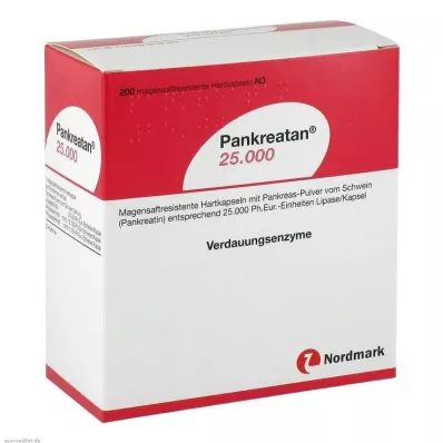 PANKREATAN 25,000 enteric-coated hard capsules, 200 pcs