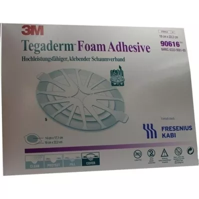 TEGADERM Foam Adhesive FK 19x22.2 cm oval 90616, 5 pcs