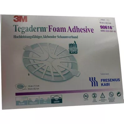 TEGADERM Foam Adhesive FK 19x22.2 cm oval 90616, 5 pcs TEGADERM Foam Adhesive FK 19x22.2 cm oval 90616, 5 pcs