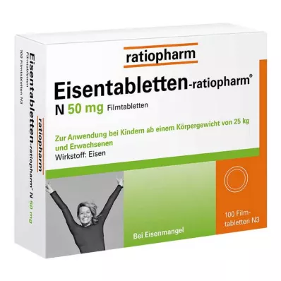 EISENTABLETTEN-ratiopharm N 50 mg film-coated tablets, 100 pcs EISENTABLETTEN-ratiopharm N 50 mg film-coated tablets, 100 pcs