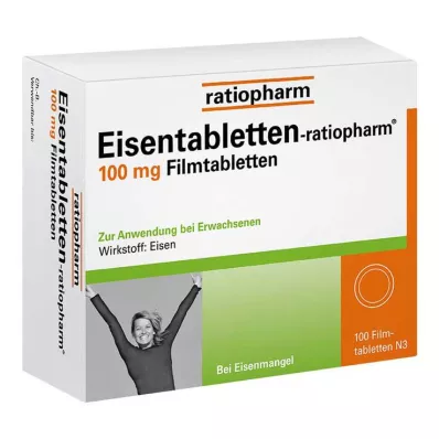 Iron tablets-ratiopharm® 100 mg film-coated tablets, 100 tablets Iron tablets-ratiopharm® 100 mg film-coated tablets, 100 tablets