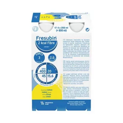 Fresubin 2 kcal fiber drink lemon drinking bottle, 4x200 ml Fresubin 2 kcal fiber drink lemon drinking bottle, 4x200 ml
