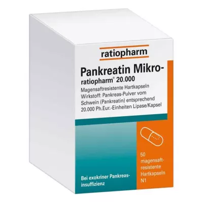 Pancreatin micro ratio.20000 gastric hard capsules, 50 pcs Pancreatin micro ratio.20000 gastric hard capsules, 50 pcs