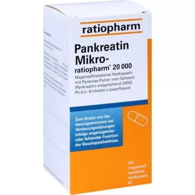 PANKREATIN Micro-ratio.20.000 enteric-coated hard capsules, 100 pcs