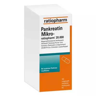 Pancreatin micro ratio.20000 gastric hard capsules, 100 pcs Pancreatin micro ratio.20000 gastric hard capsules, 100 pcs
