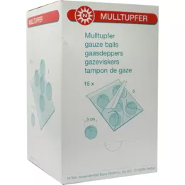 MULLTUPFER plum-sized sterile, 15X5 pcs