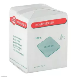 MULLKOMPRESSEN 10x10 cm non-sterile 8x, 100 pcs