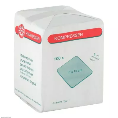 Gauze compresses 10x10cm 8-fold, 100 pieces