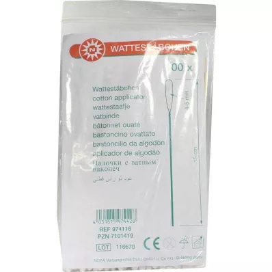 Cotton swabs wood 15 cm 4 - 5 mm with cotton head, 100 pieces