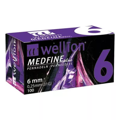 WELLION MEDFINE plus pen needles 6 mm, 100 pcs