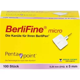 BERLIFINE micro cannulas 0.25x5 mm, 100 pcs