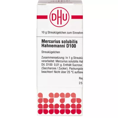 MERCURIUS SOLUBILIS Hahnemanni D 100 globules, 10 g