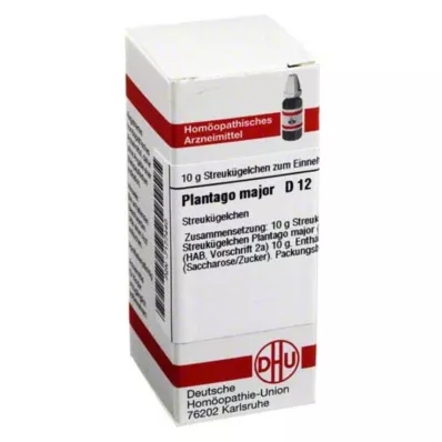 PLANTAGO MAJOR D 12 globules, 10 g PLANTAGO MAJOR D 12 globules, 10 g