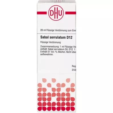 SABAL SERRULATUM D 12 Dilution, 20 ml