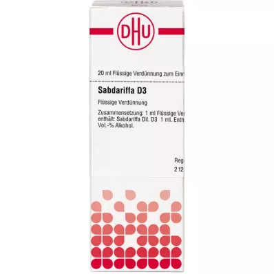 SABDARIFFA D 3 Dilution, 20 ml
