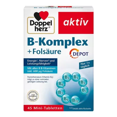 DOPPELHERZ B-complex+folic acid tablets, 45 pcs DOPPELHERZ B-complex+folic acid tablets, 45 pcs
