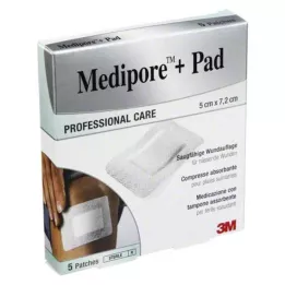 MEDIPORE+Pad 3M 5x7.2cm 3562NP Plaster, 5 pcs