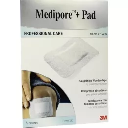 MEDIPORE+Pad 3M 10x15cm 3569NP Plaster, 5 pcs