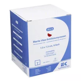 VLIES-SCHLITZKOMPRESSEN 7.5x7.5 cm sterile 6x, 25X2 pcs