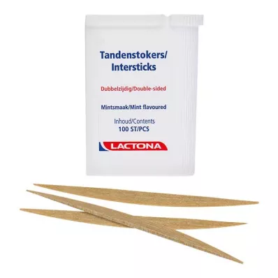 Tooth sticks Lactona Intersticks mint double-ended, 100 pieces Tooth sticks Lactona Intersticks mint double-ended, 100 pieces