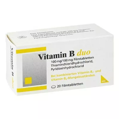 Vitamin B Duo film-coated tablets, 20 pcs Vitamin B Duo film-coated tablets, 20 pcs