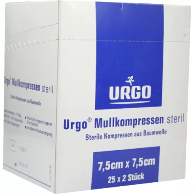 URGO MULLKOMPRESSEN 7.5x7.5 cm sterile, 25X2 pcs