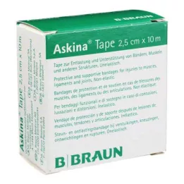 ASKINA Tape Pfl.unelast.2,5 cmx10 m white, 1 pc