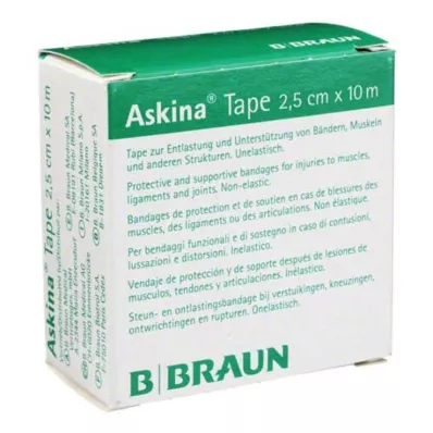 ASKINA Tape Pfl.unelast.2,5 cmx10 m white, 1 pc