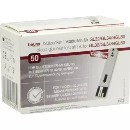 BEURER GL32/GL34/BGL60 blood glucose test strips, 50 pcs