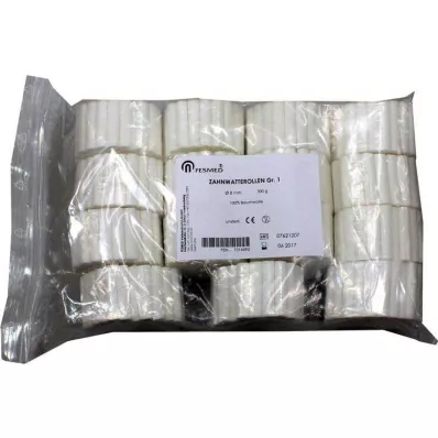 Cotton wool rolls, size 1, 8mm diameter, 300g