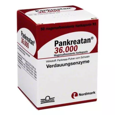 PANKREATAN 36,000 enteric-coated hard capsules, 50 pcs PANKREATAN 36,000 enteric-coated hard capsules, 50 pcs