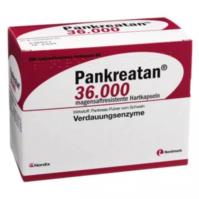 PANKREATAN 36,000 enteric-coated hard capsules, 200 pcs