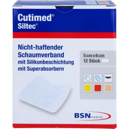 CUTIMED Siltec foam dressing 5x6 cm non-adhesive, 12 pcs