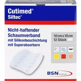 CUTIMED Siltec foam dressing 10x10 cm non-adhesive, 12 pcs