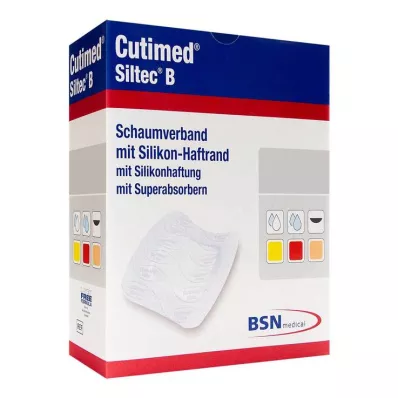 CUTIMED Siltec B Foam dressing 17.5x17.5 cm with adhesive, 6 pcs