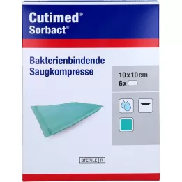 CUTIMED Sorbact absorbent compresses 10x10 cm, 6 pcs