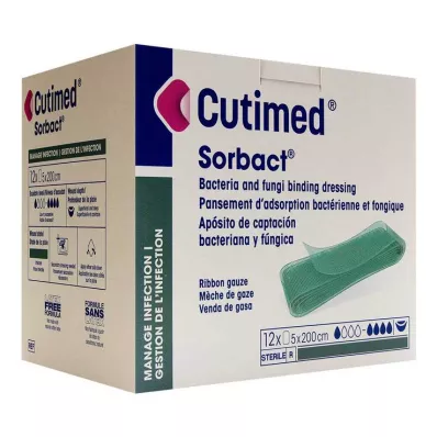 Cutimed Sorbact tamponades 5x200 cm, 12 pcs Cutimed Sorbact tamponades 5x200 cm, 12 pcs