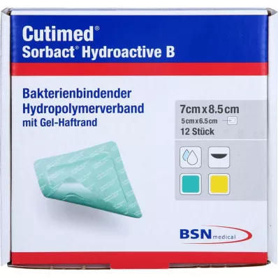 CUTIMED Sorbact Hydroactive B Gel-V.7x8,5 cm adhesive, 12 pcs