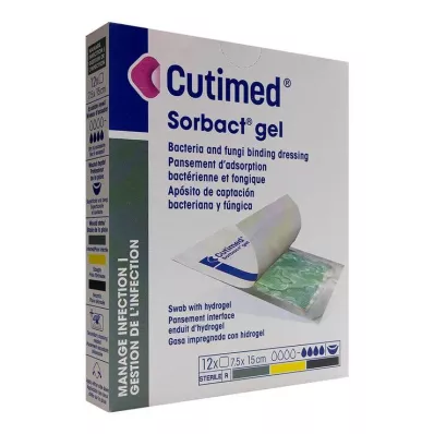 CUTIMED Sorbact Gel Compresses 7.5x15 cm, 12 pcs