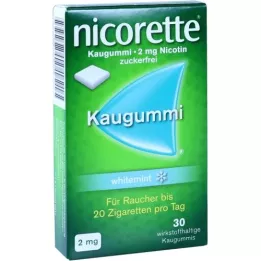 NICORETTE Chewing gum 2 mg whitemint, 30 pcs