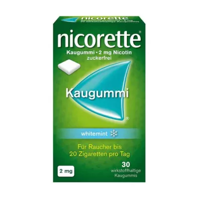 nicorette chewing gum whitemint, 2 mg nicotine, 30 pcs