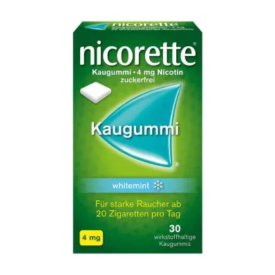 nicorette chewing gum whitemint, 4 mg nicotine, 30 pcs
